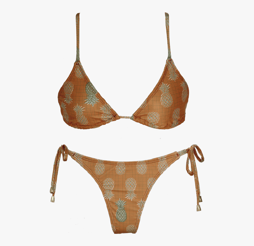 Triangulito Less Tiras Abacaxi Naranja - Lingerie Top, HD Png Download, Free Download