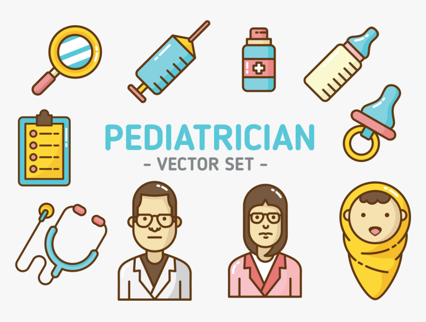 Pediatrician Icons Vector - Pediatric Clipart, HD Png Download, Free Download