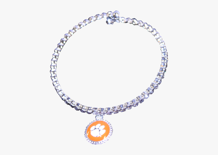 Clemson Orange Pendant And Rhinestone Bracelet - Chain, HD Png Download, Free Download