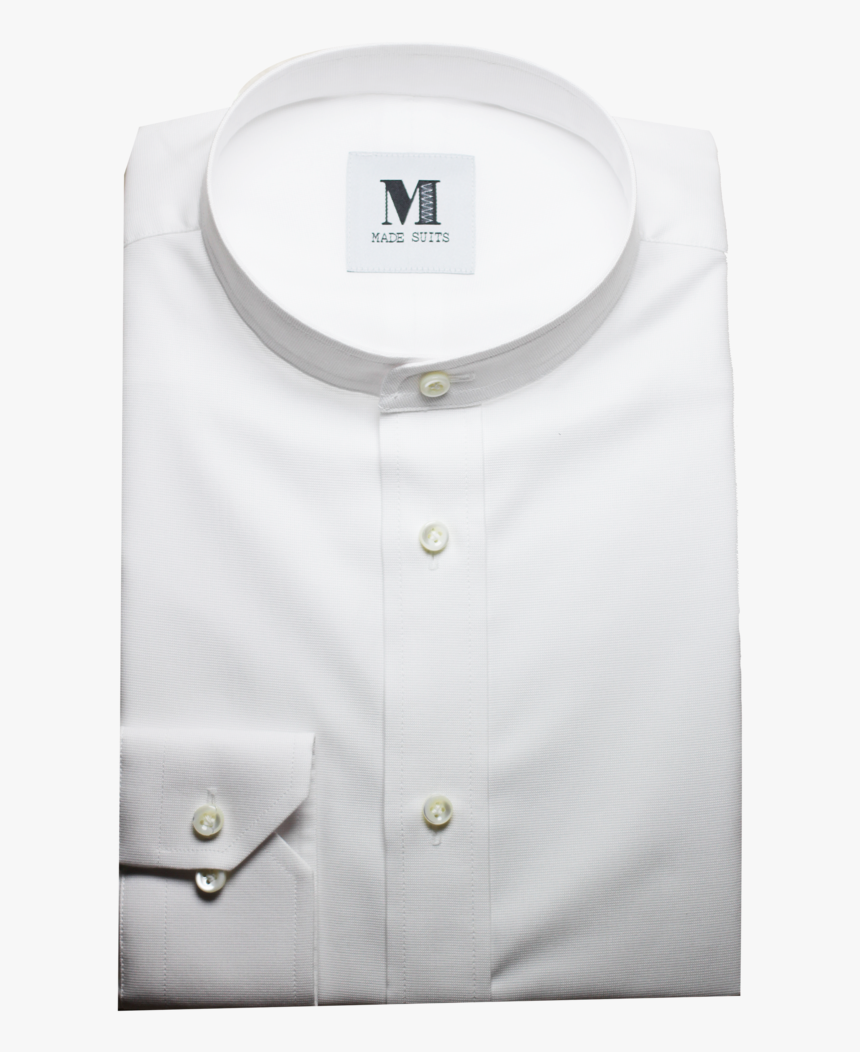 White Oxford Mandarin Collar Made Suits Shirts - Button, HD Png Download, Free Download