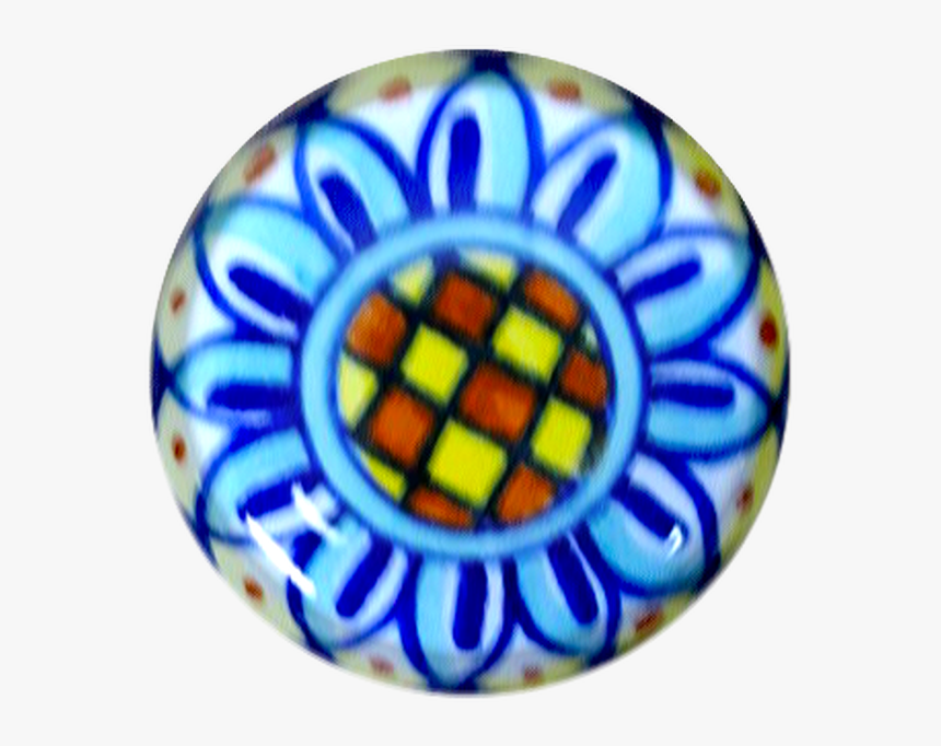 Pottery Italy Knob Blue, Light Blue, Yellow Orange - Circle, HD Png Download, Free Download