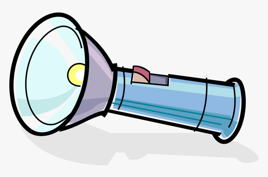 Portable Flashlight Or Vector Image Illustration Of - Transparent Torch Light Cartoon, HD Png Download, Free Download