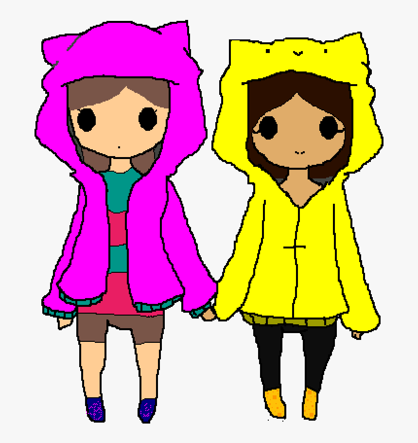 A Shy Friend And A Happy Friend - Cartoon, HD Png Download, Free Download
