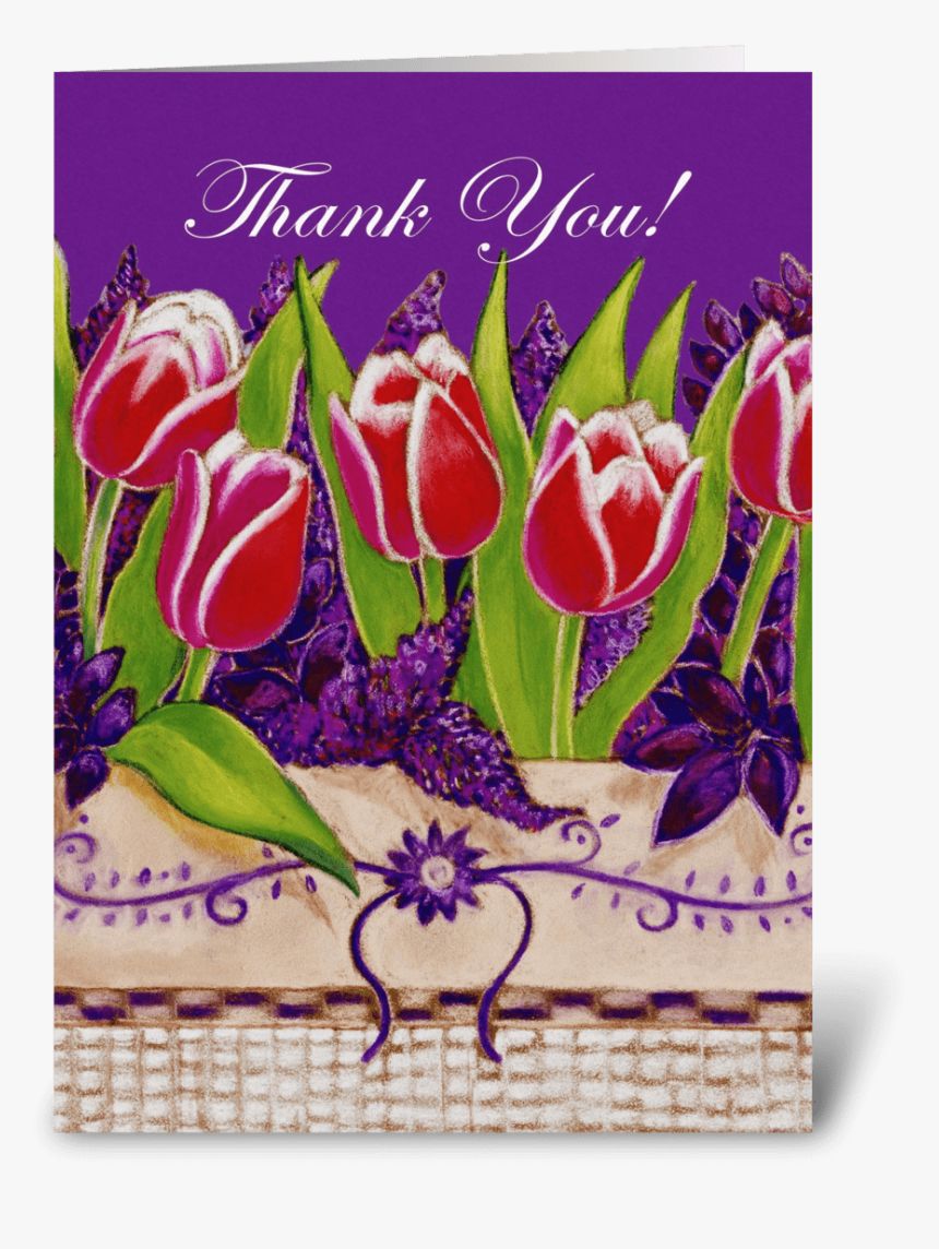Red Tulips Thank You Greeting Card - Tulips Thank You, HD Png Download, Free Download