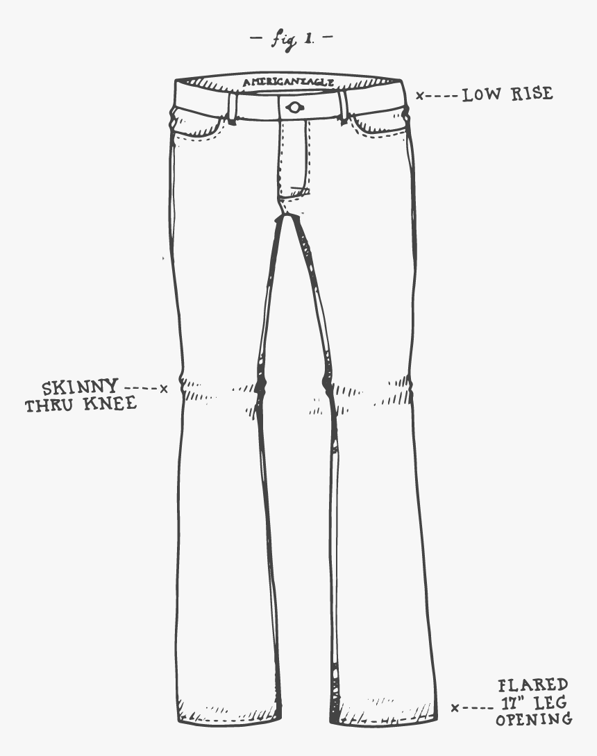 Denim Done Right Aeo Skinny Kick Jean Eagle Blog - American Eagle Jeans Drawing, HD Png Download, Free Download