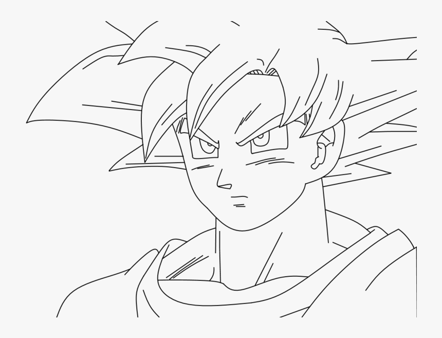 Download Collection Of Goku Super Saiyan God Drawing - Super Saiyan God Goku Drawing Face, HD Png Download, Free Download