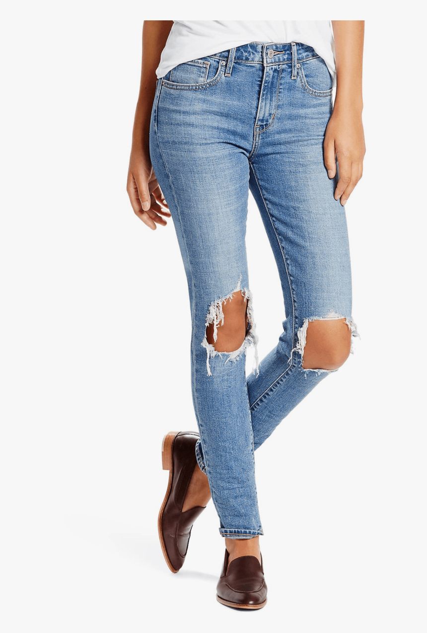 Ripped High Waist Jeans For Women, HD Png Download, Free Download