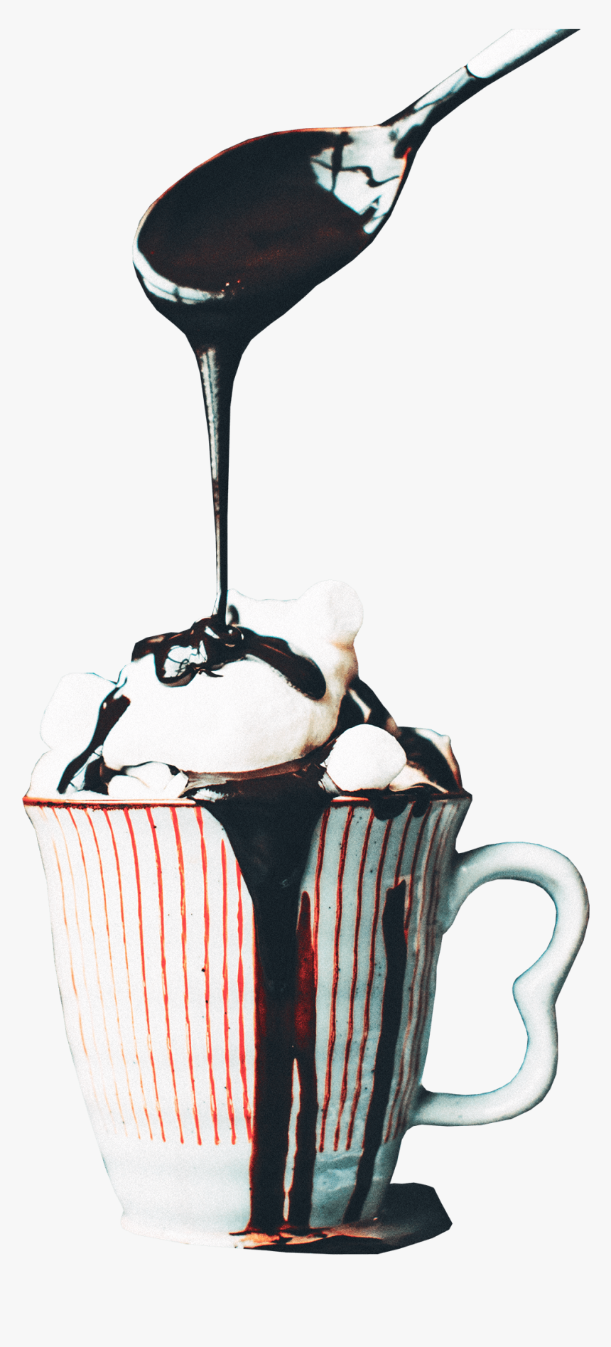 Tumblr Collage Hot Chocolate Marshmallow Christmas - Chocolate Spoon Transparent Background, HD Png Download, Free Download