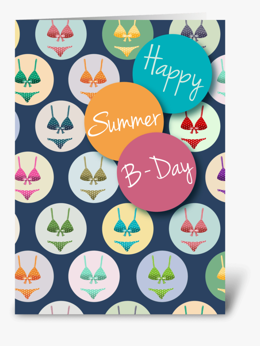 Fashionable Summer Birthday Greeting Card - Circle, HD Png Download, Free Download