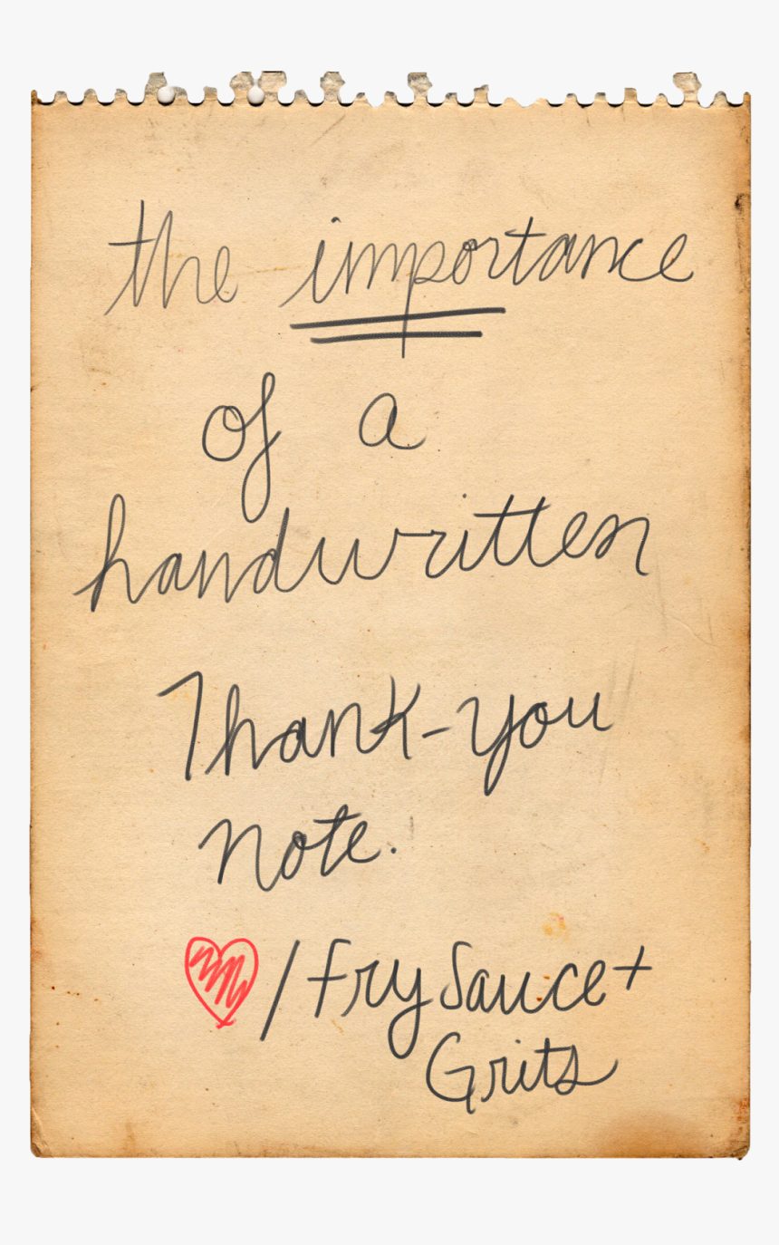 Thank You Note, Thank You, Fry Sauce & Grits - Handwriting, HD Png Download, Free Download