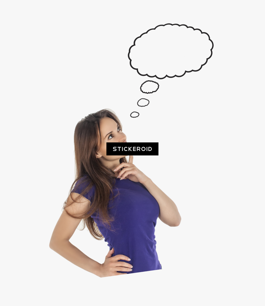 Cute Thinking Woman Girl - Person Thinking, HD Png Download, Free Download
