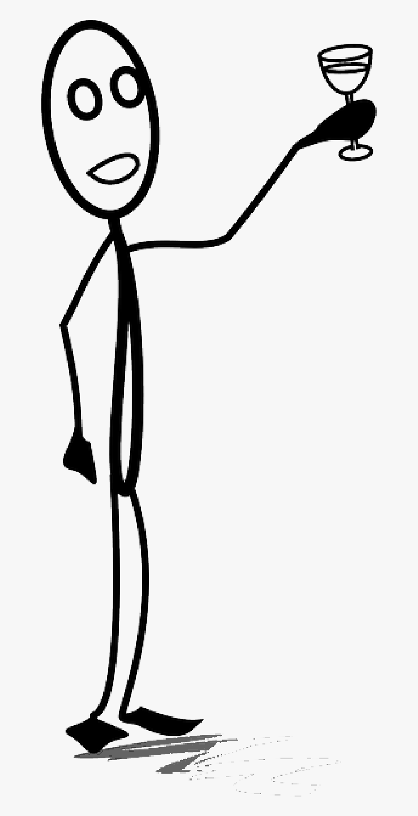 Stick Figure With Drink , Png Download - Sad Stick Figure Png, Transparent Png, Free Download