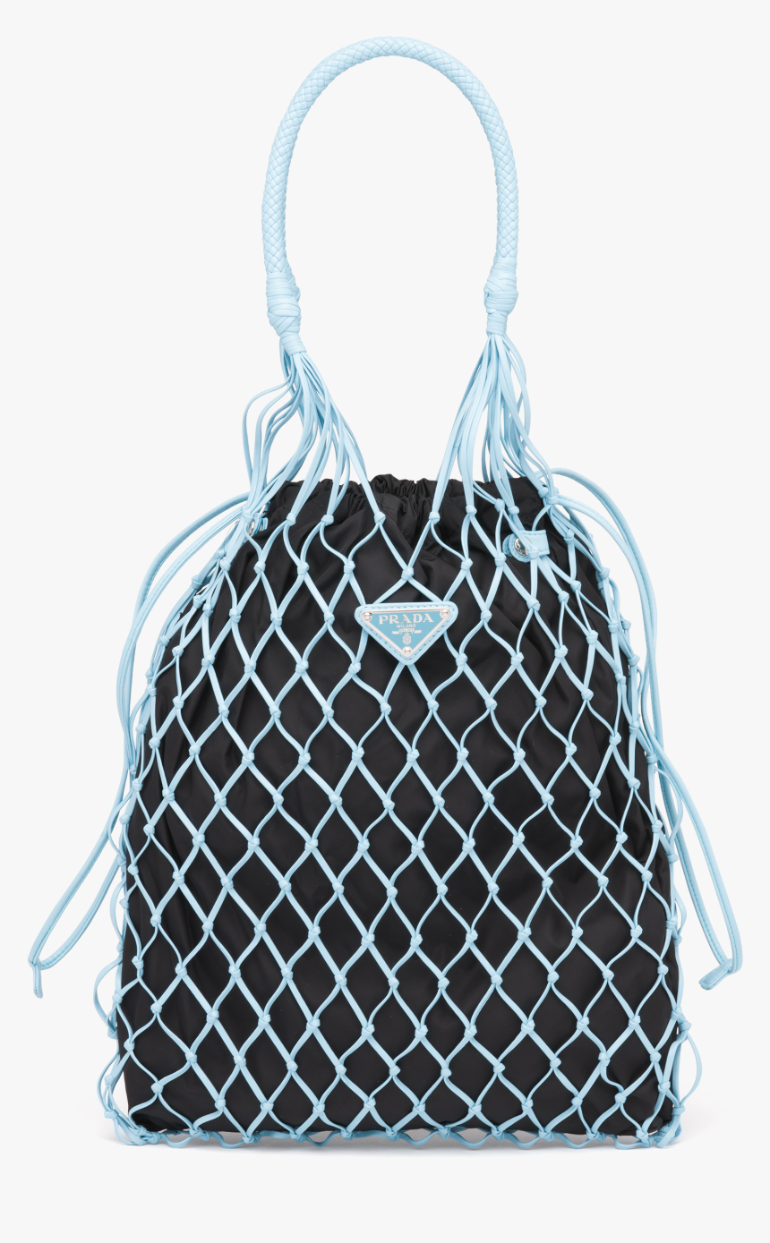 Faux Leather Mesh And Nylon Bucket Bag - Sacca Nylon Rete Legno Prada, HD Png Download, Free Download