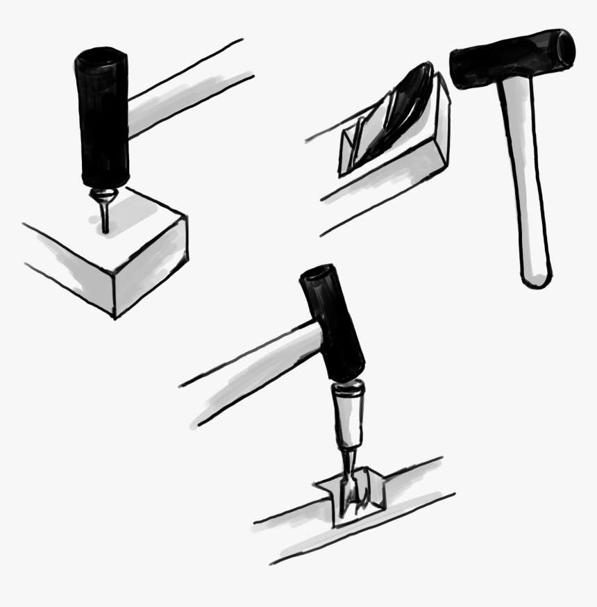 The Figure Of Using A Hammer With Multiple Tools - Marking Tools, HD Png Download, Free Download