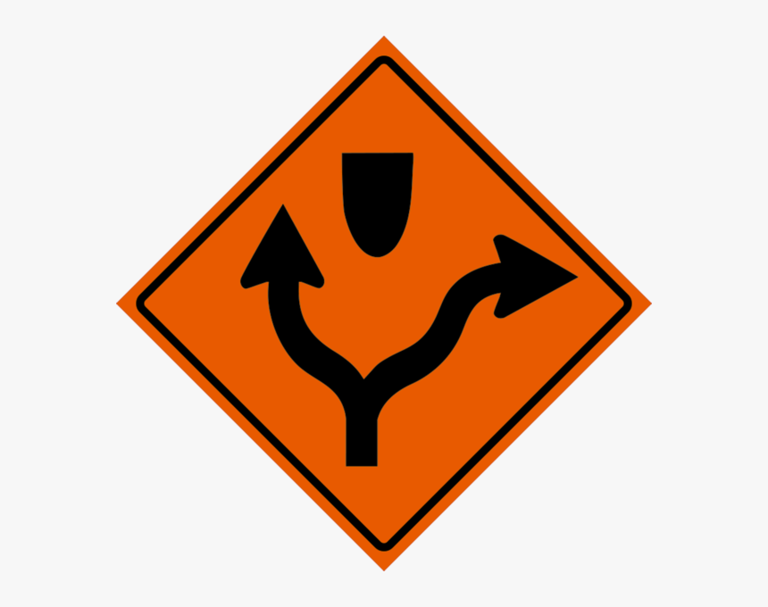 Transparent Arrow Divider Png - Signal Work Ahead Sign, Png Download, Free Download