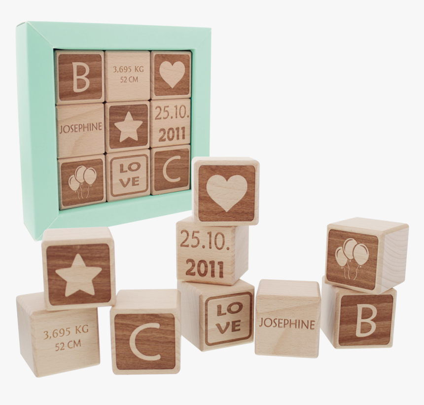 Engraved Wooden Cubes - Personalisierte Geschenke Zur Geburt Holz, HD Png Download, Free Download