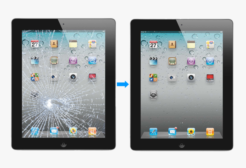 If You Have Broken Your Ipad Screen Uciphone Repairs - Ipad Broken Screen Before And After, HD Png Download, Free Download