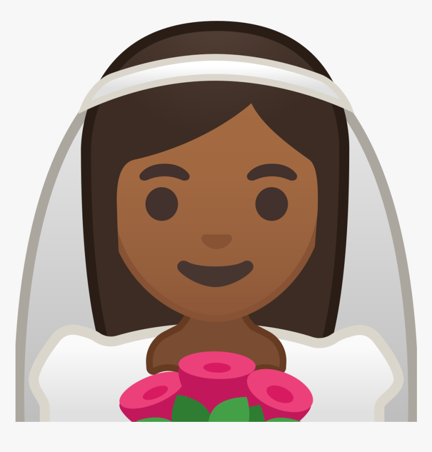 Bride With Veil Medium Dark Skin Tone Icon - Emoji Novia Png, Transparent Png, Free Download