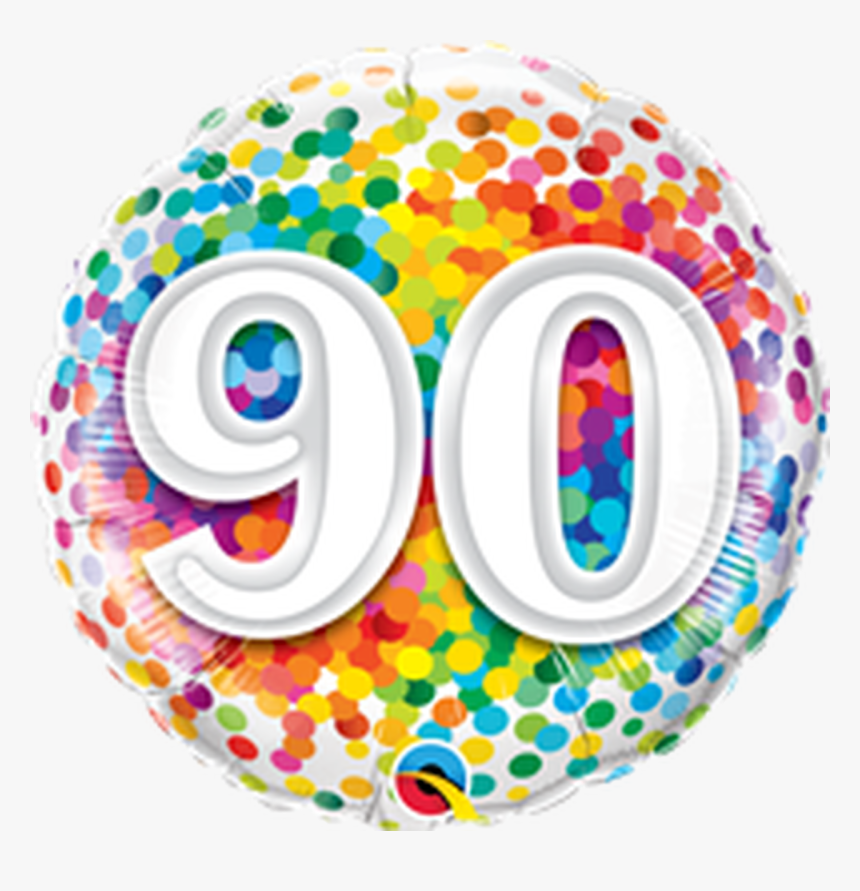 18"q Hb 90 Rainbow Confetti - Ballon Anniversaire 80 Ans, HD Png Download, Free Download