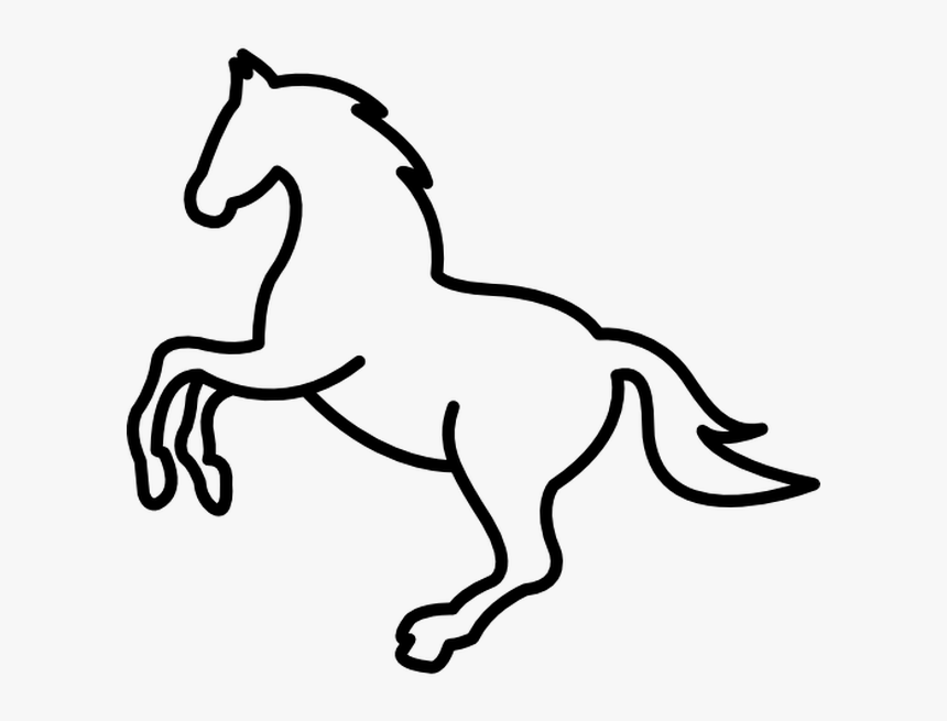 Outline Of A Horse Jumping, HD Png Download, Free Download