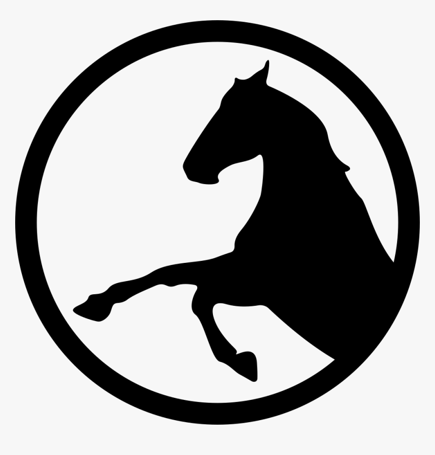 Horse Raising Front Feet Inside A Circle Outline, HD Png Download, Free Download