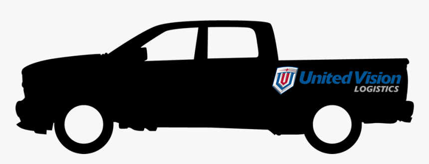 Uvl Branded Truck Silhouette Side View - Transparent Blue Pickup Truck, HD Png Download, Free Download