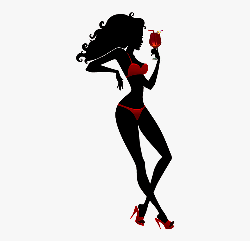 Bartender Vector Lady - Woman Silhouette Fashion, HD Png Download - kindpng...