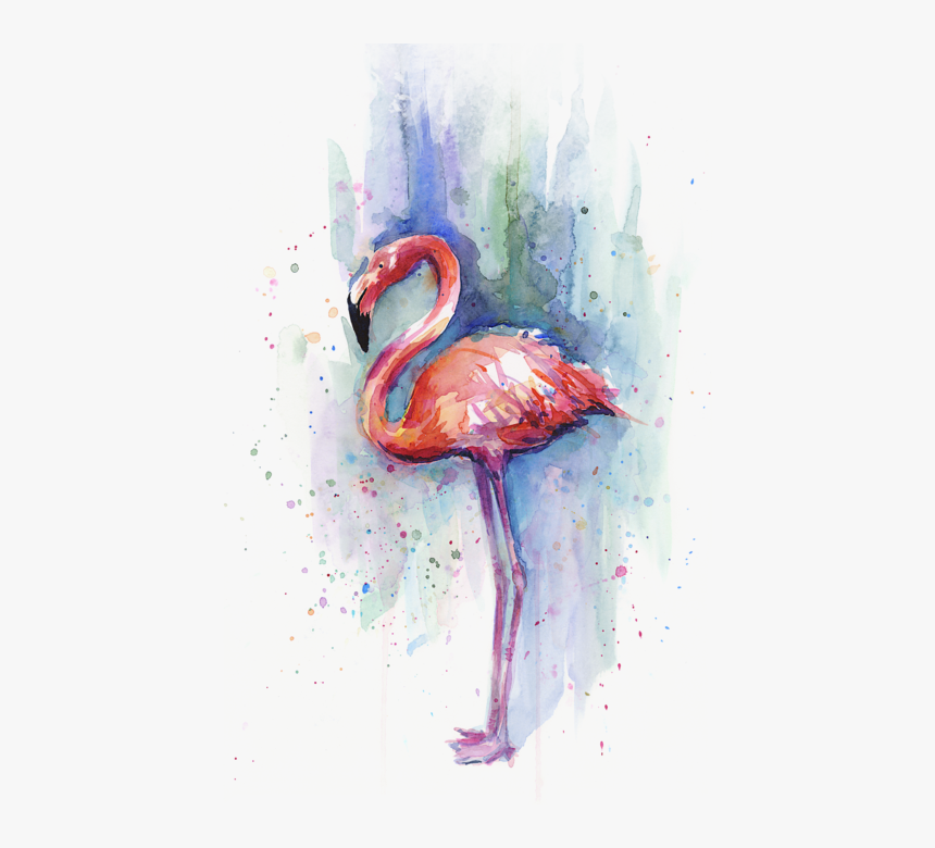 Click And Drag To Re-position The Image, If Desired - Pink Flamingo Watercolor, HD Png Download, Free Download