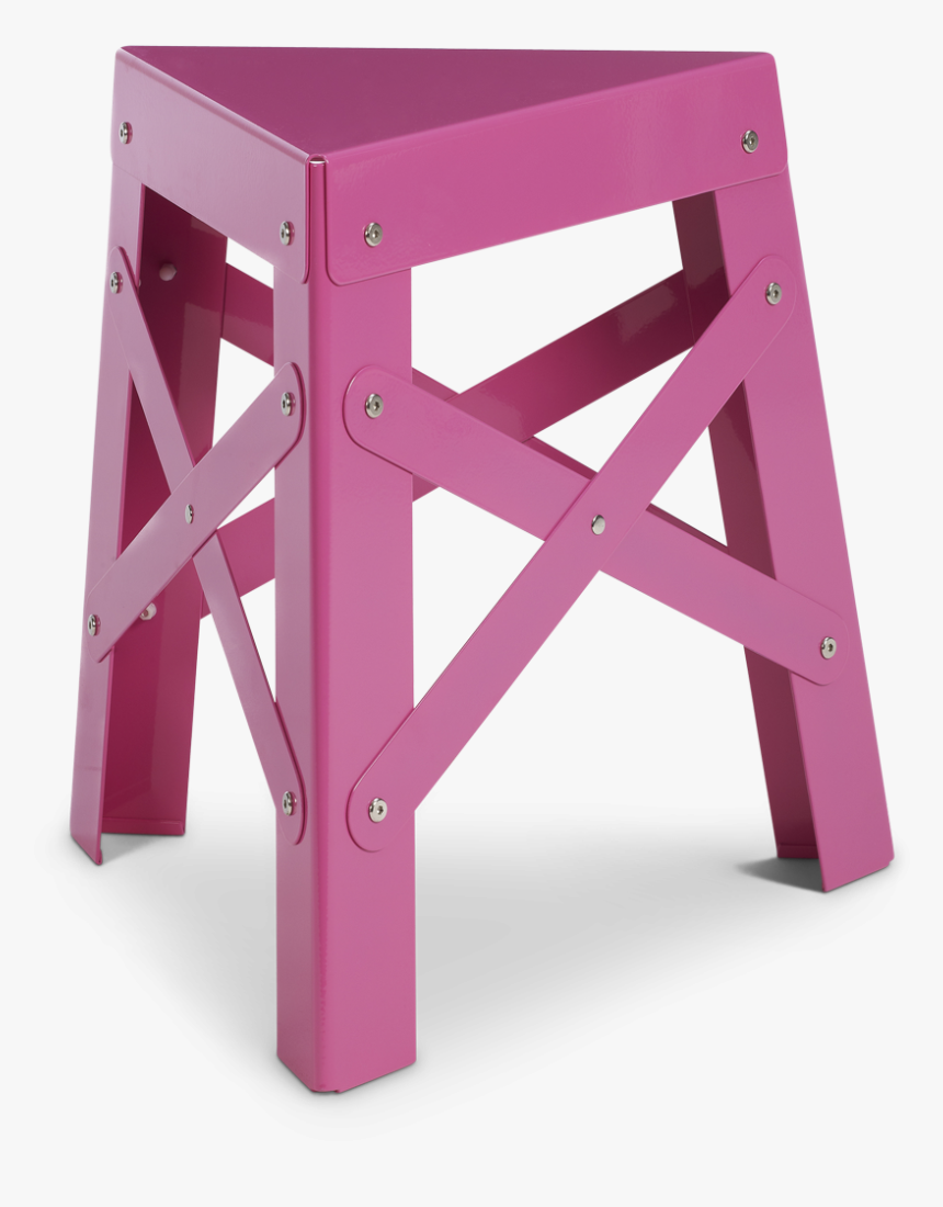 Eiffel Aluminum Stool, Pink-0 - Pink Three Legged Stool, HD Png Download, Free Download