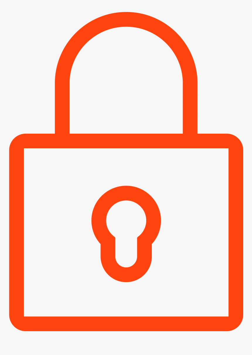 Orange Lock Icon For Seat Locking Hunting Chair - Значок Пароль, HD Png Download, Free Download