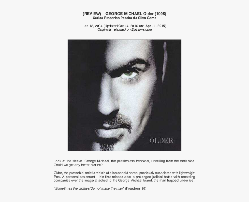 George Michael Older Album Cover, HD Png Download, Free Download