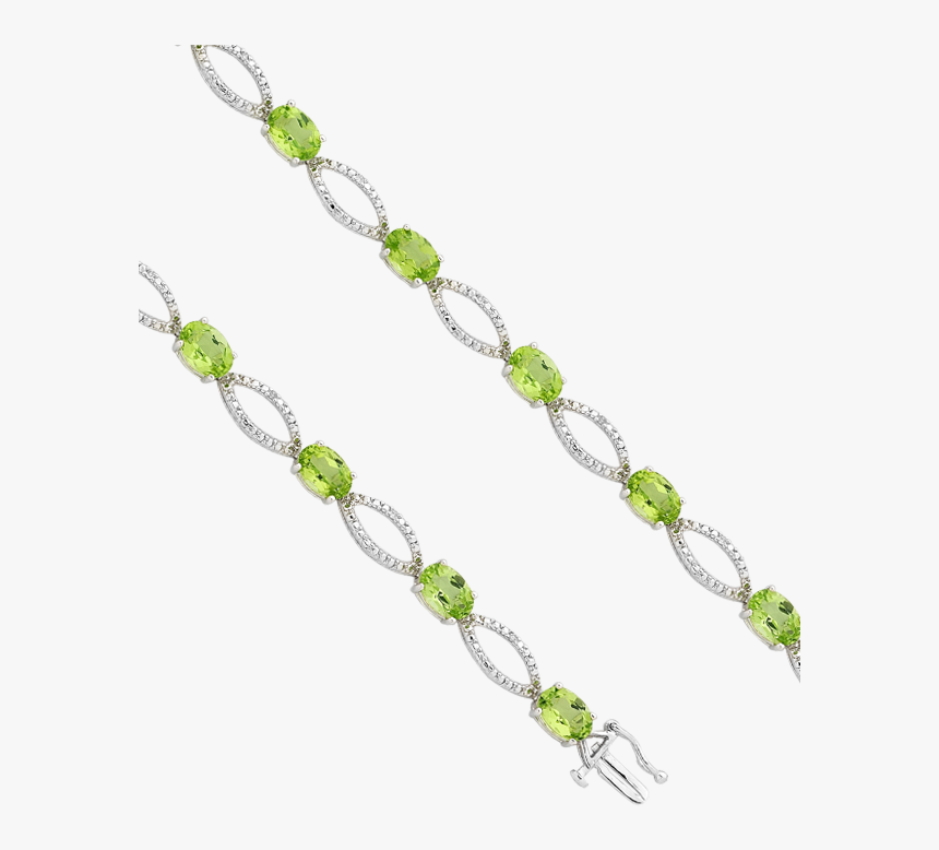 White Gold Peridot And Diamond Bracelet - Necklace, HD Png Download, Free Download