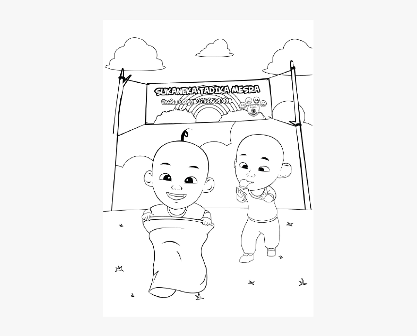 Upin & Ipin Colouring Pages - Mewarna Poster Anti Dadah, HD Png Download, Free Download