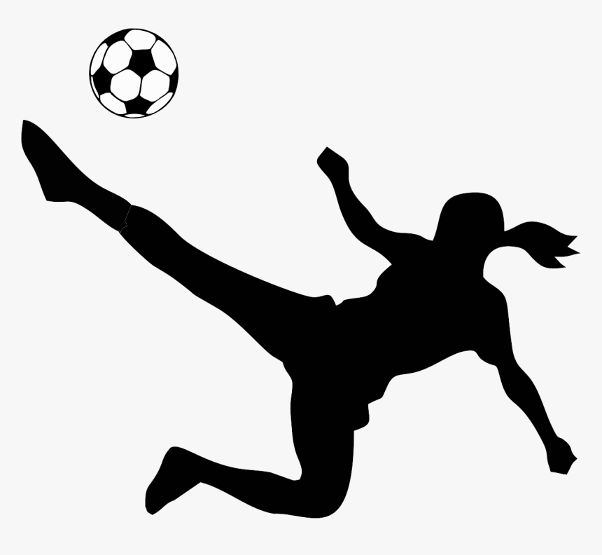 Football Player The James Young High School Women"s - Girl Kicking Soccer Ball Clip Art, HD Png Download, Free Download