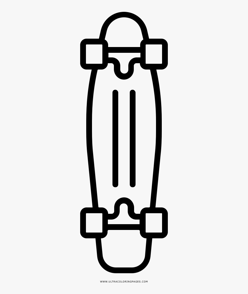 Penny Board Coloring Page - Penny Board Outline, HD Png Download, Free Download