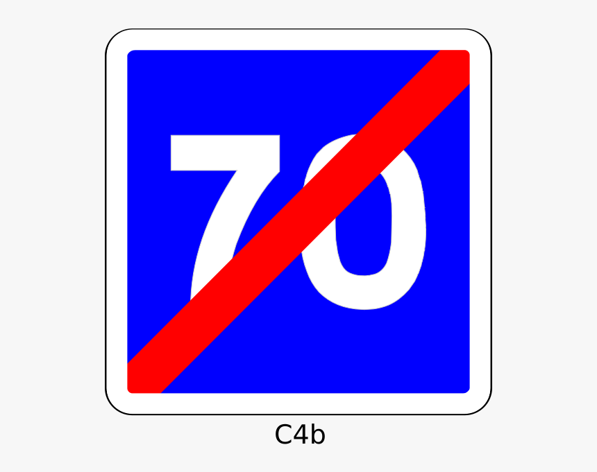 Vector Clip Art Of End Of 70mph Speed Limit Blue Square - Fim Do Limite De Velocidade, HD Png Download, Free Download