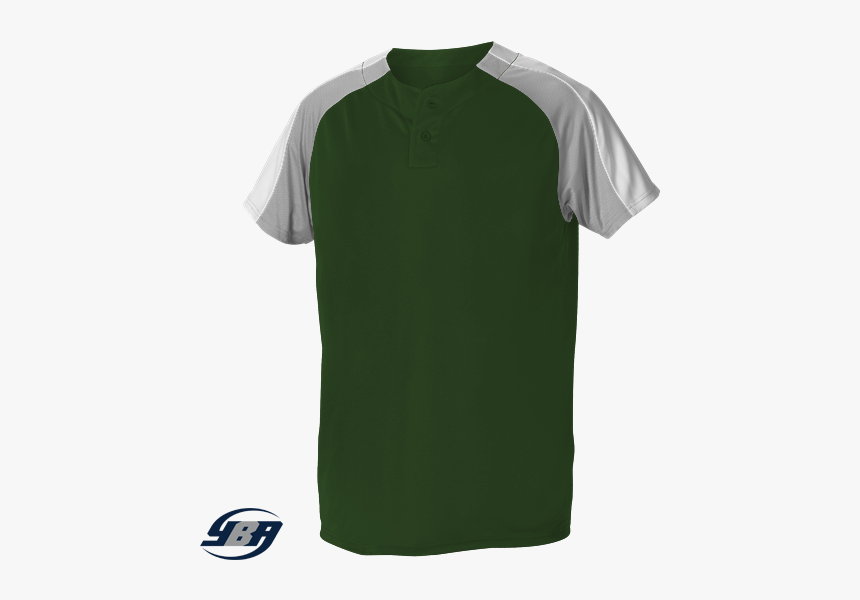 Button Henley Baseball Jersey Dark Green - Baseball Uniform, HD Png Download, Free Download