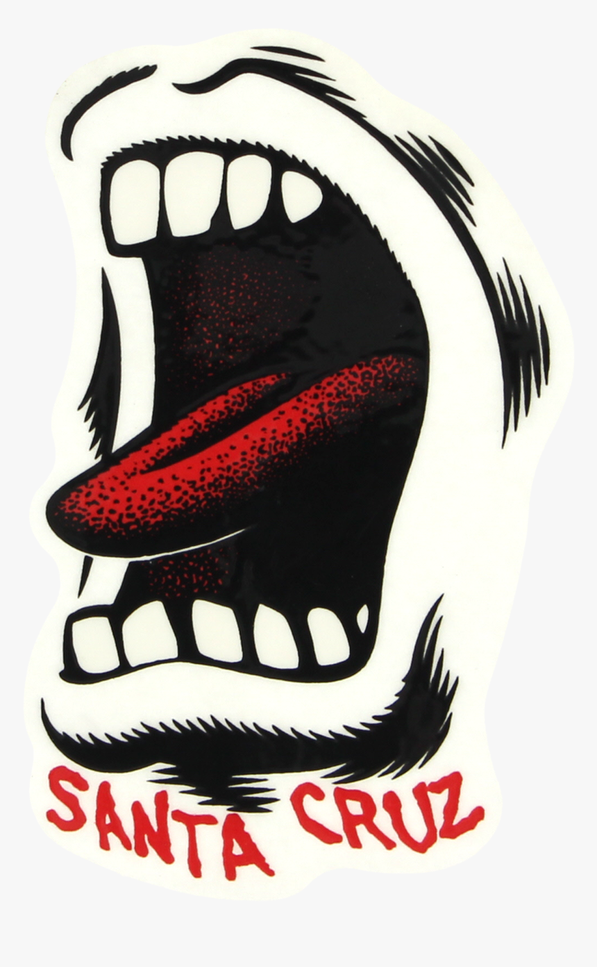 Santa Cruz Screaming Hand Mouth Sticker, HD Png Download, Free Download