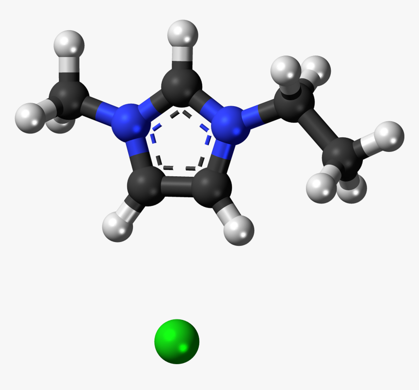 1 Ethyl 3 Methylimidazolium Chloride 3d Balls - 1 2 4 Triazole 3d, HD Png Download, Free Download