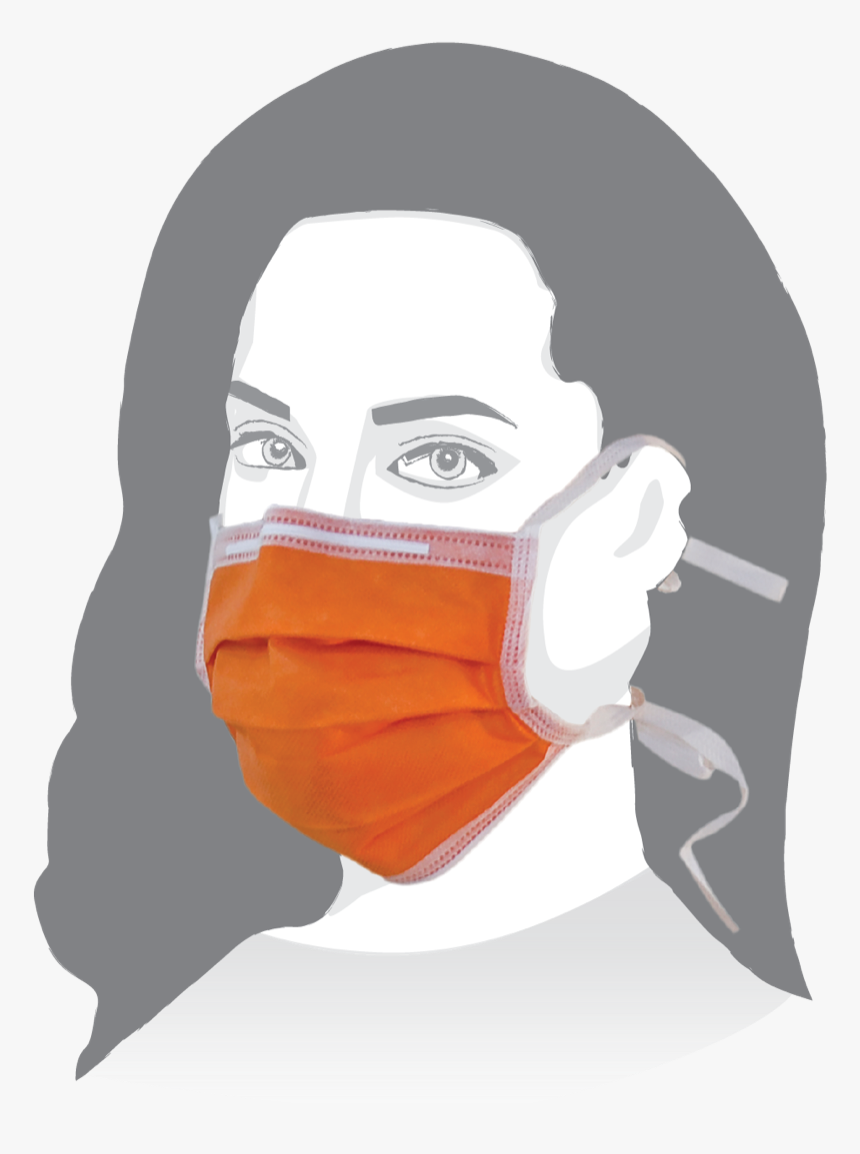 Transparent Surgical Mask Png - Orange Color Face Mask, Png Download, Free Download