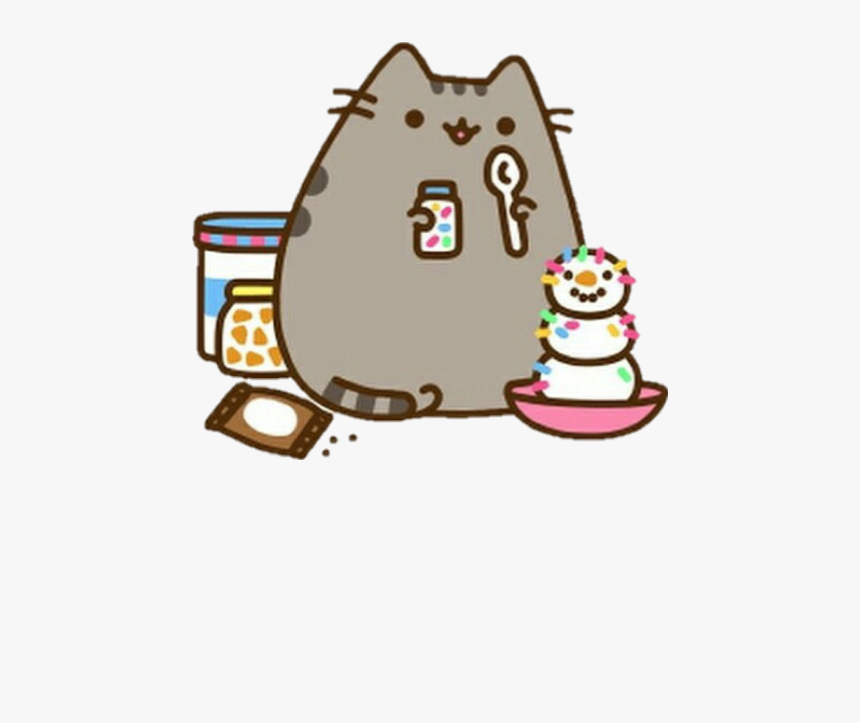 Pusheen Pusheeneating Icecream Icecreamman Sprinkles - Pusheen Food, HD Png Download, Free Download