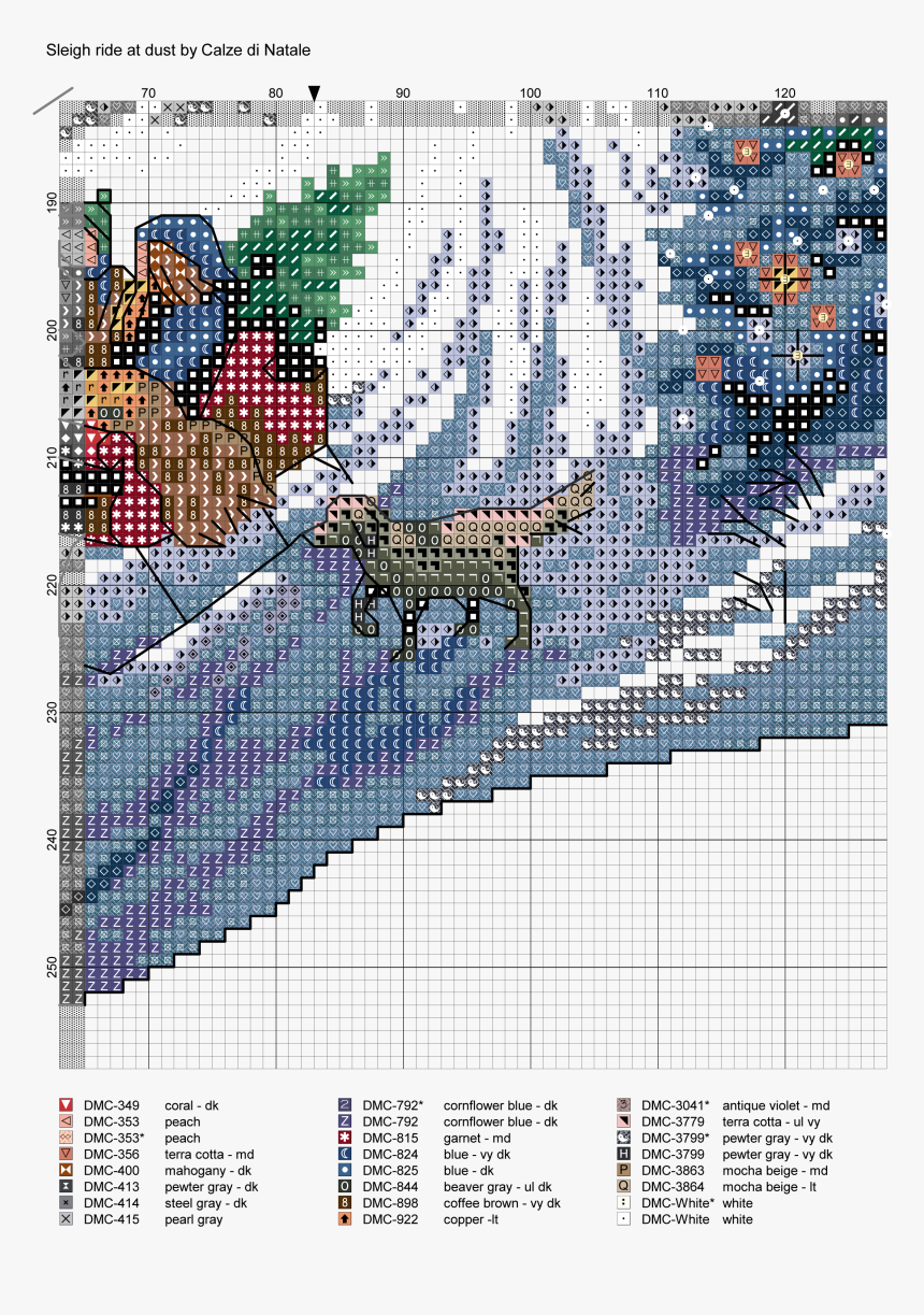 Sleigh Ride At Dust 9 Cross Stitch Christmas Stockings, - Sleigh Ride Cross Stitch Free Patterns Sants Sleds, HD Png Download, Free Download