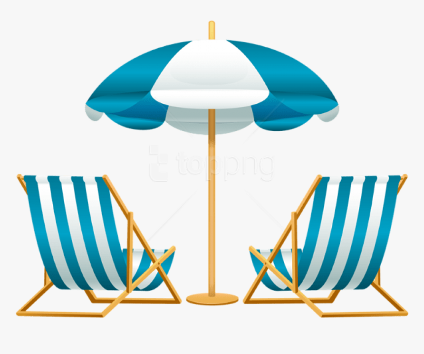 Free Png Download Beach Umbrella With Chairs Free Clipart - Beach Chairs And Umbrella Clipart, Transparent Png, Free Download