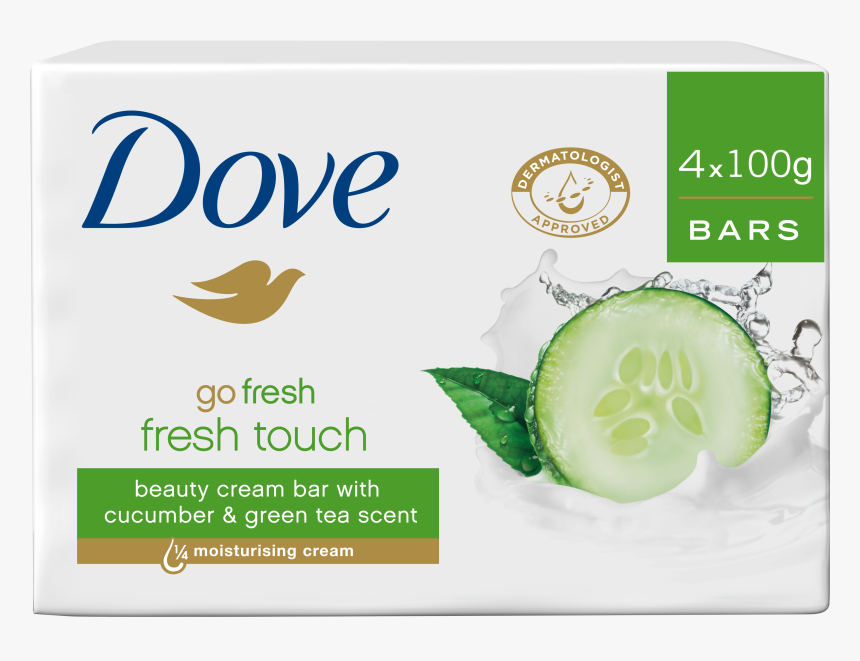 Transparent Soaps Slogan - Dove Go Fresh Cucumber & Green Tea Beauty Bar, HD Png Download, Free Download