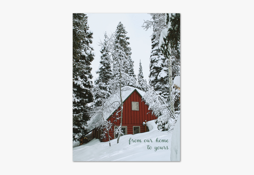 Red Hous In The Snow Greeting - John 16 33 Winter, HD Png Download, Free Download