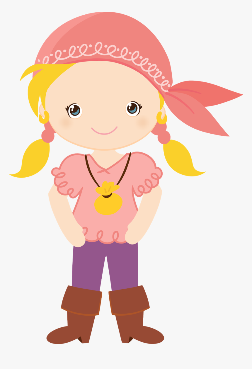Female Pirate Girl Pirate Clipart - Dibujos De Piratas Nenas, HD Png Download, Free Download