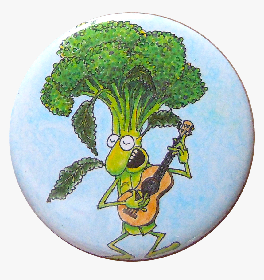Image Of Broccoli Playing Ukulele Magnet/pin - Broccoli, HD Png Download, Free Download