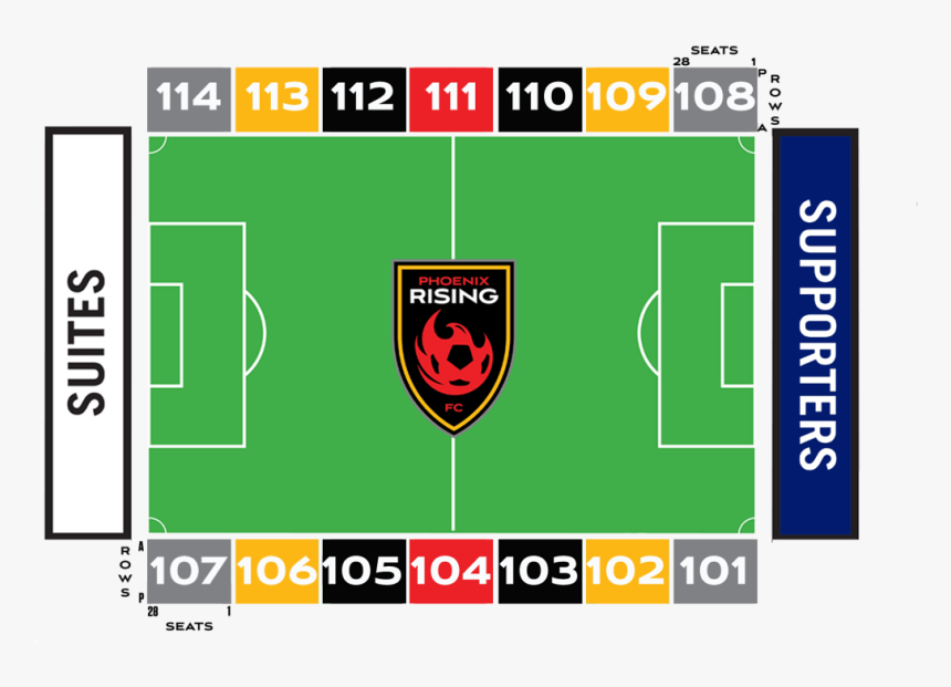 American Football Field Png - Phoenix Rising Stadium Map, Transparent Png, Free Download