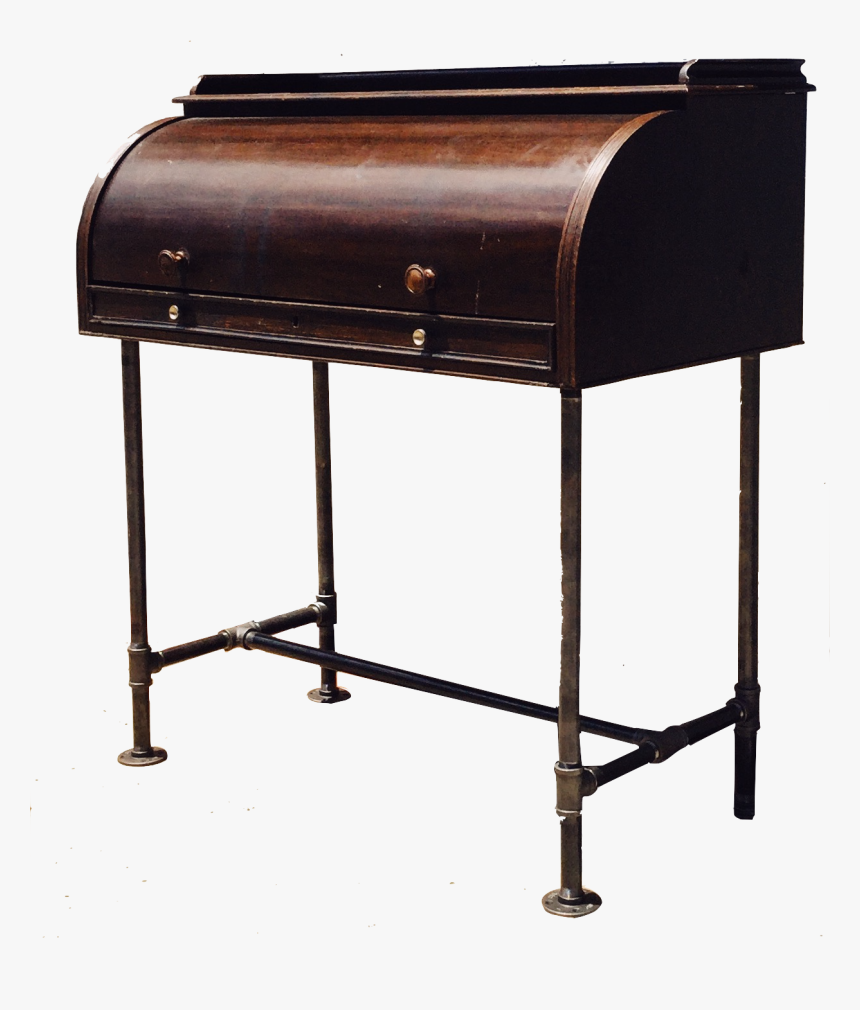 Antique Roll Top Desk On Pipe Legs - Sauder Harvey Park Desk, HD Png Download, Free Download