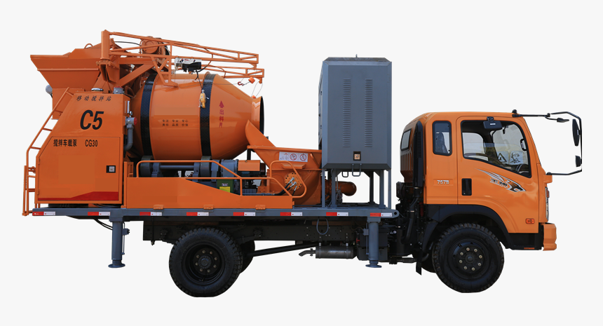 Truck Concrete Mixer Pump, Upload Of Concrete Mixer - Truck, HD Png Download, Free Download